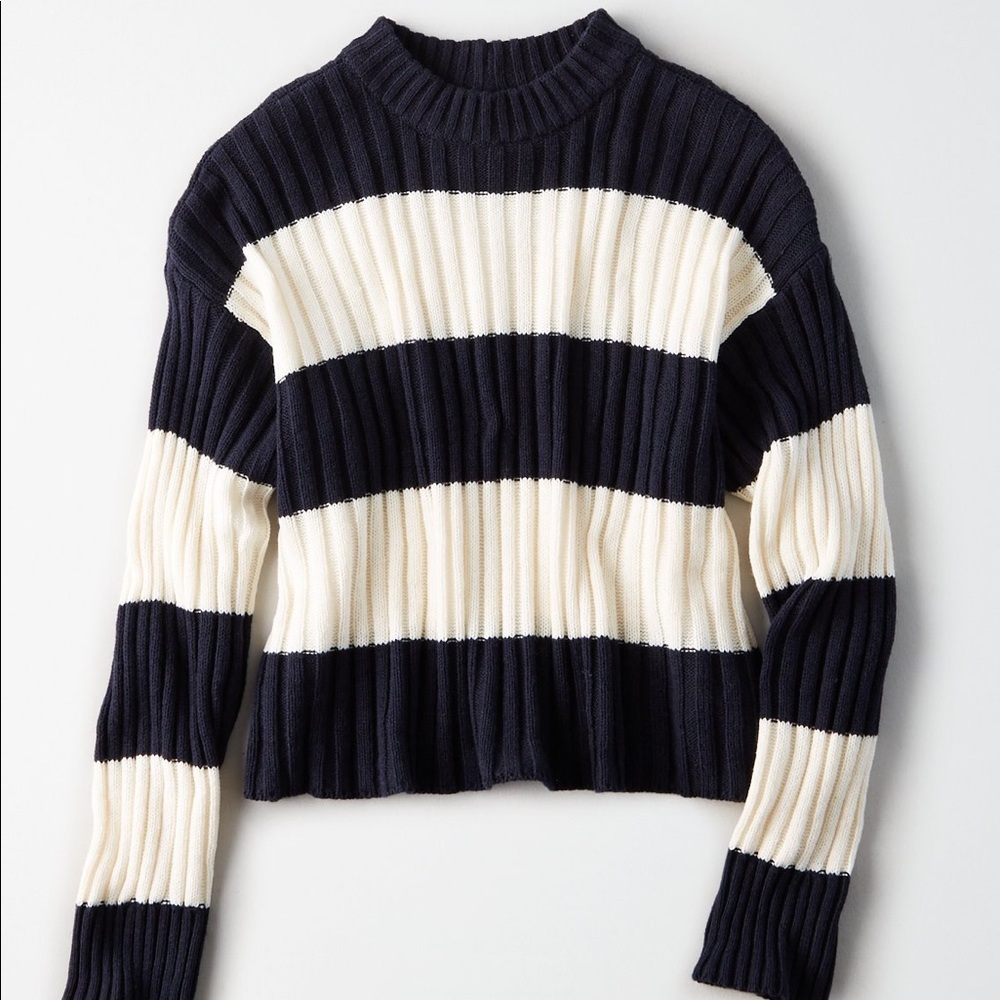 American Eagle Rugby Stripe Rib Pullover